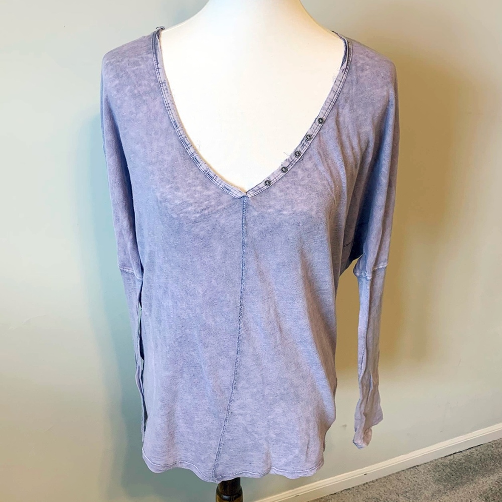 Free People White Long Sleeve Top